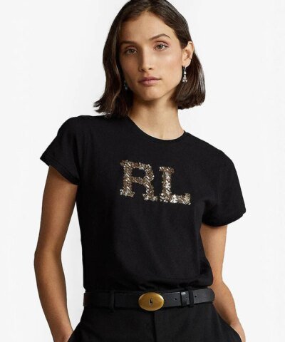 Polo Ralph Lauren Sequins Logo Short Sleeves-T-Shirt