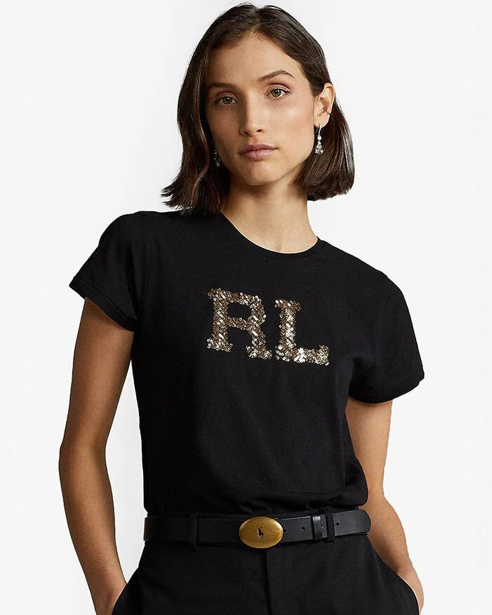 Polo Ralph Lauren Sequins Logo Short Sleeves-T-Shirt