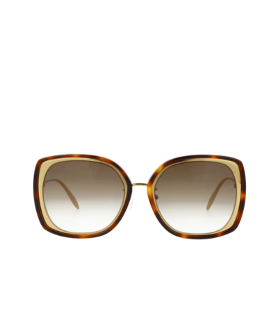 Alexander McQueen AM0151S 003 Gold Sunglasses