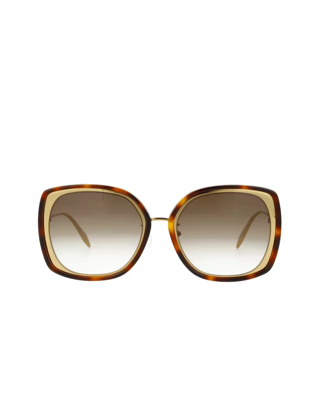 Alexander McQueen AM0151S 003 Gold Sunglasses