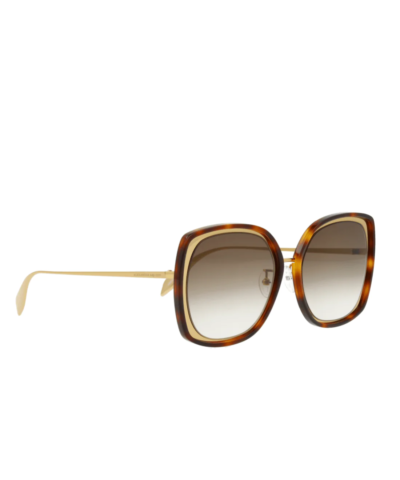 Alexander McQueen AM0151S 003 Gold Sunglasses