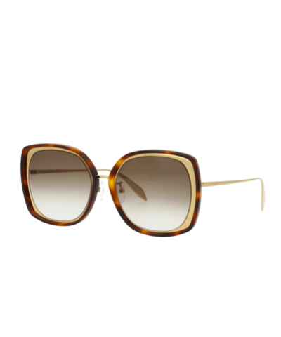 Alexander McQueen AM0151S 003 Gold Sunglasses