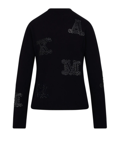 Max Mara MIA Embellished Logo Cashmere Sweater