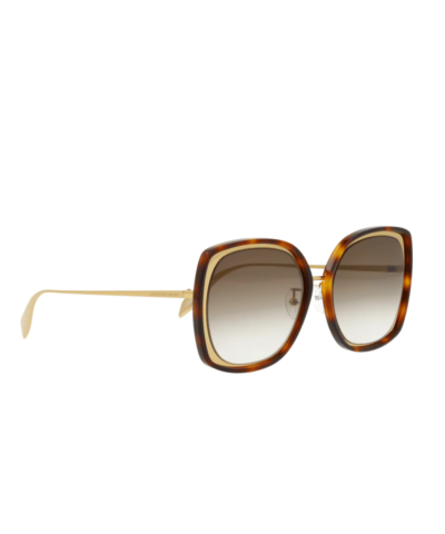 Alexander McQueen AM0151S 003 Gold Sunglasses