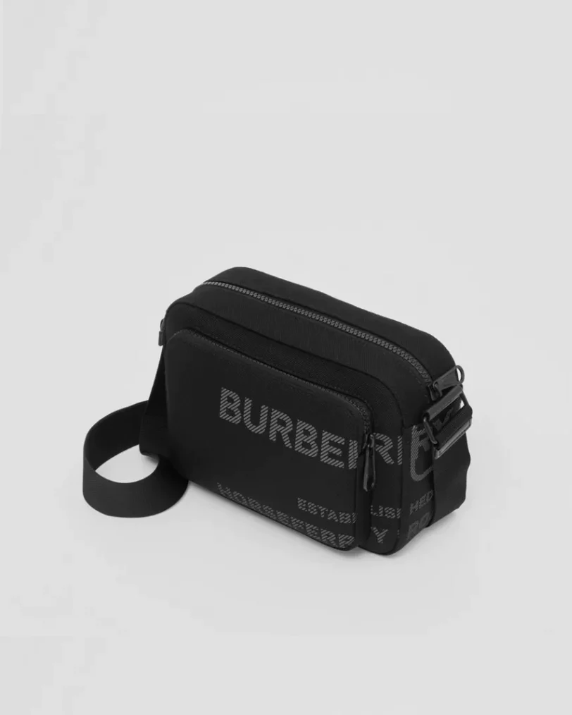 Burberry Black Horseferry Print Nylon Crossbody Bag