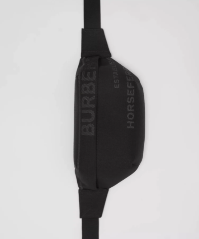 Burberry Horseferry Print Nylon Canvas Sonny Bum Bag In Black