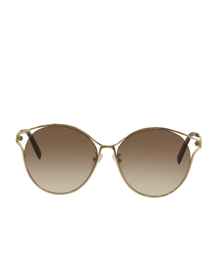 Alexander McQueen AM0210SA 002 Gold Round Sunglasses