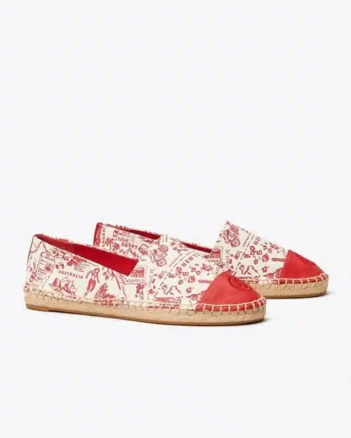 Tory Burch Printed Color-Block Espadrilles