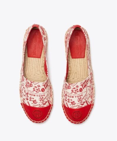 Tory Burch Printed Color-Block Espadrilles