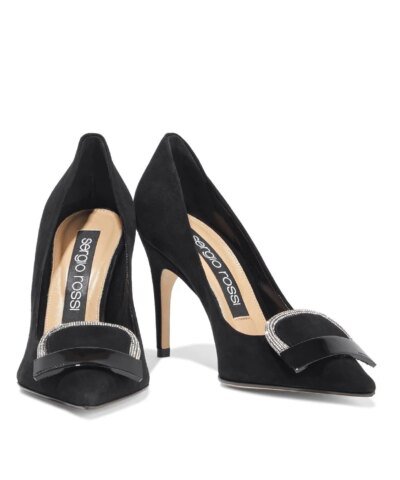 Sergio Rossi Sr1 Crystal-Embellished Suede Pumps