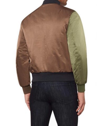 Z Zegna Satin Baseball Collar Bomber Jacket
