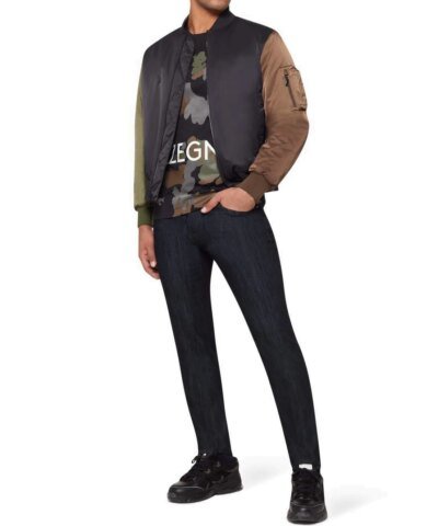 Z Zegna Satin Baseball Collar Bomber Jacket