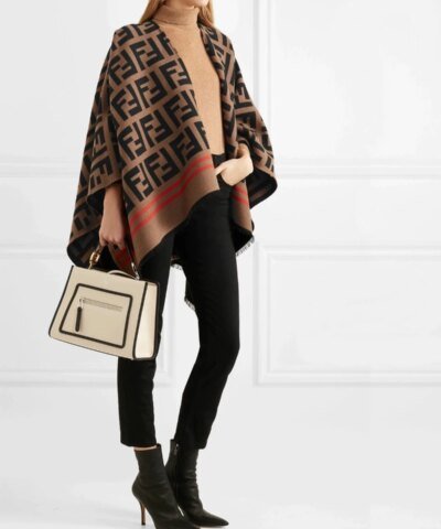 Fendi FF PONCHO Multicolor Wool And Silk Poncho