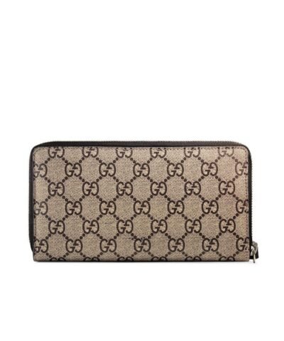 Gucci Tiger Print GG Supreme Zip Around Wallet
