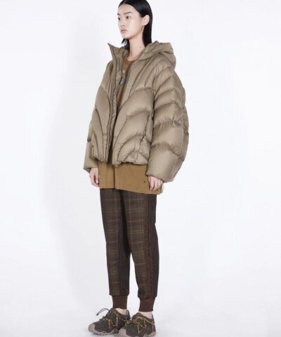 Jnby Quilted Hooded Oversize Down Jacket-Pink