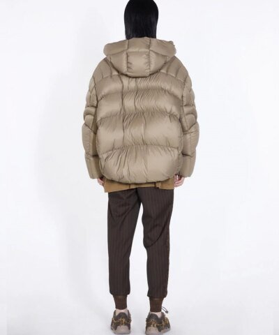 Jnby Quilted Hooded Oversize Down Jacket-Pink