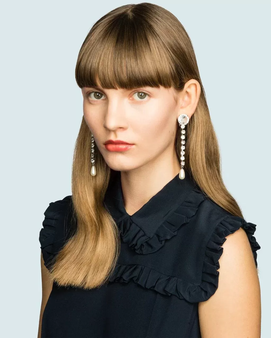 Miu Miu Crystal And Pendant Earrings