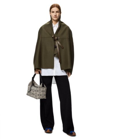 Loewe Small Cubi Bag In Anagram Jacquard And Calfskin