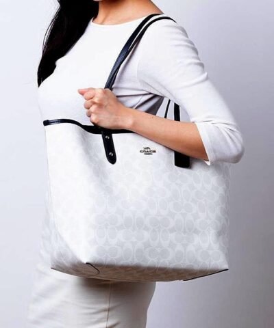 Coach Reversible Blocked Signature Tote+Wristlet