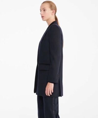 Max Mara Eva One-Button Front Peak-Lapel Wool Jacket