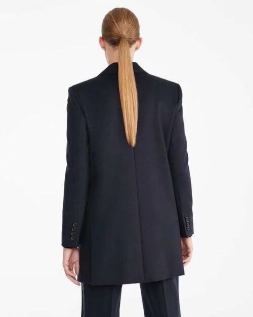 Max Mara Eva One-Button Front Peak-Lapel Wool Jacket