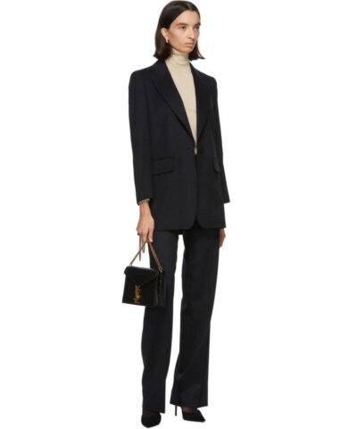 Max Mara Eva One-Button Front Peak-Lapel Wool Jacket