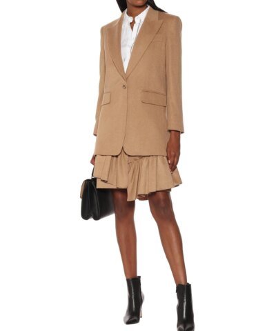 Max Mara Eva One-Button Front Peak-Lapel Wool Jacket