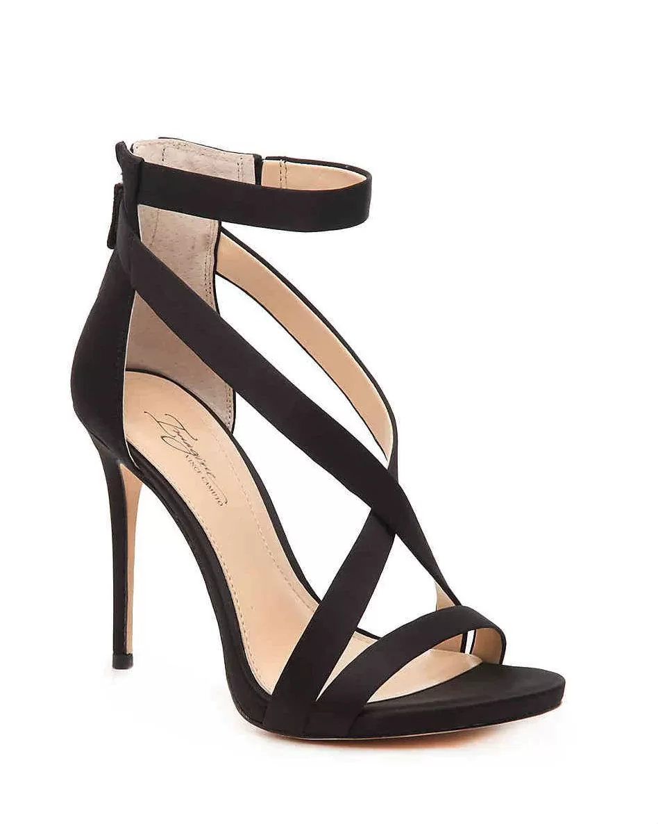 VINCE CAMUTO Devin Satin High-Heel Ankle Strap Sandals