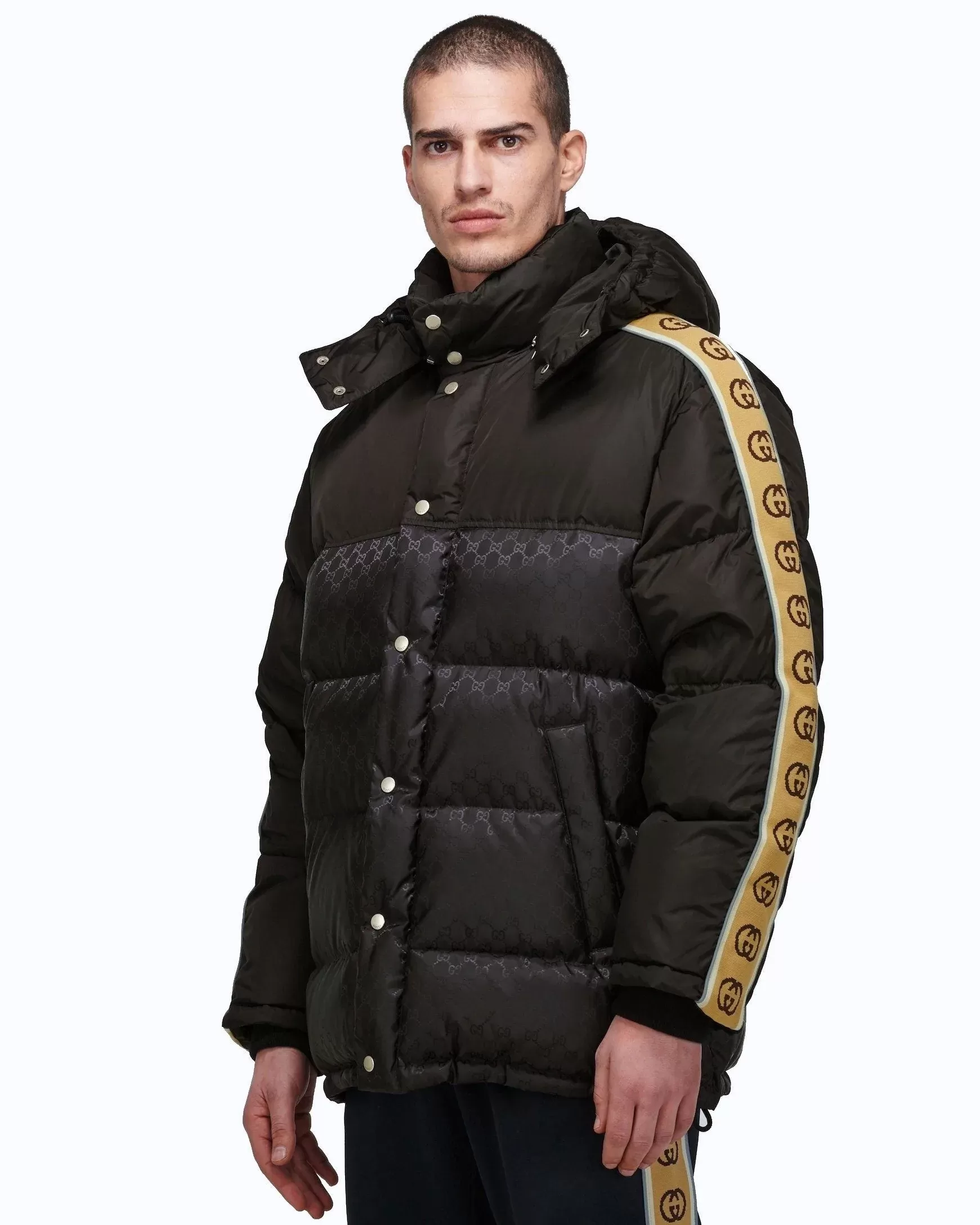 Gucci Men's GG Jacquard Nylon Padded Coat