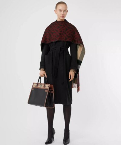 Burberry Reversible Check and Monogram Cashmere Scarf