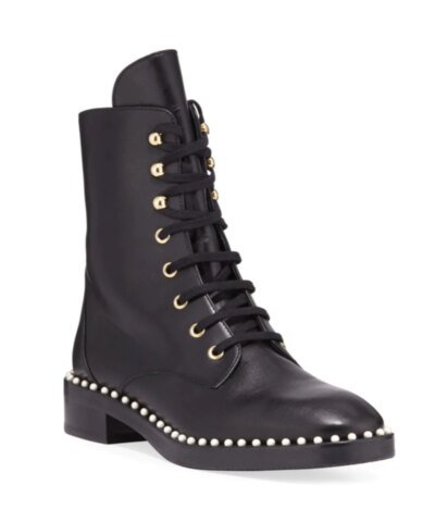 Stuart Weitzman Sondra Faux Pearl Combat Boots
