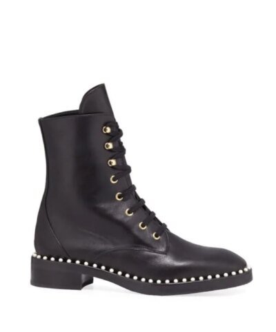 Stuart Weitzman Sondra Faux Pearl Combat Boots
