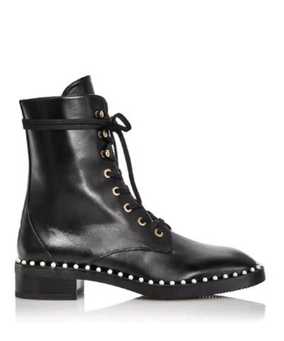 Stuart Weitzman Sondra Faux Pearl Combat Boots