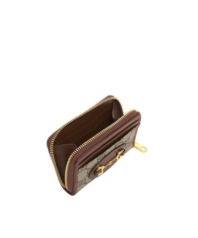 Gucci Brown Monogram Horsebit 1955 Card Case