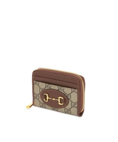 Gucci Brown Monogram Horsebit 1955 Card Case