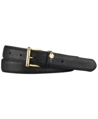 Lauren Ralph Lauren Textured Leather Belt WHITE L - Fashionbarn shop