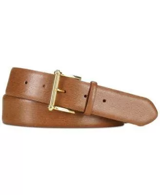 Lauren Ralph Lauren Saffiano Leather Belt Lauren Tan M - Fashionbarn shop