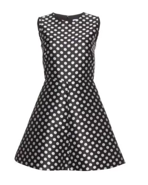 RED Valentino Black and White Polka Dot Shift Dress