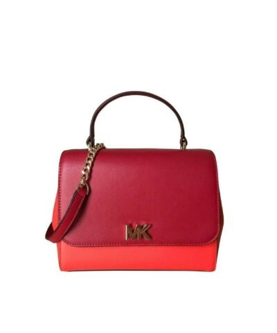 Michael Kors Mott Medium Leather Satchel Convertible Crossbody Bag