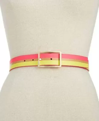 Vince Camuto Screen Print Stripe Belt Sand S - Fashionbarn shop