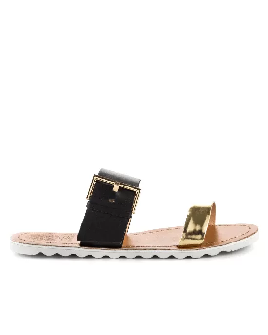 VINCE CAMUTO Motter Cleo Gold Black Mirror Met-VINCE CAMUTO-Fashionbarn shop