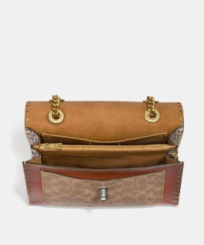 Coach Parker With Rivets And Snakeskin Detail