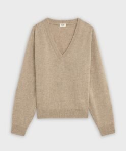 Celine V-Neck Sweater Sulky Iconic In Cashmere Straw
