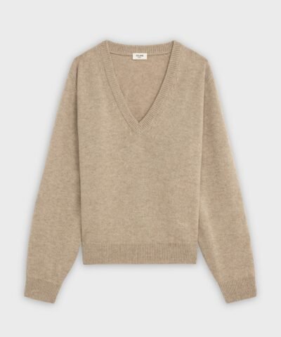 Celine V-Neck Sweater Sulky Iconic In Cashmere Straw