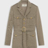 Celine Military Jacket In Diagonal Wool