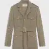 Celine Military Jacket In Diagonal Wool