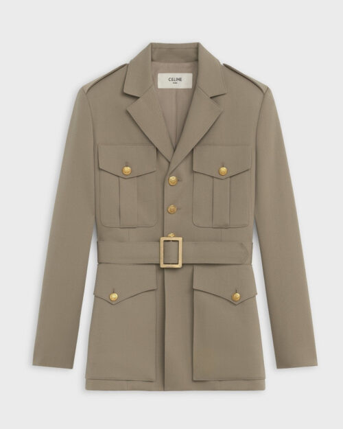 Celine Military Jacket In Diagonal Wool