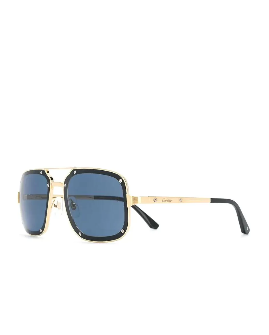 Cartier Men's CT0194S Square Tinted Sunglasses