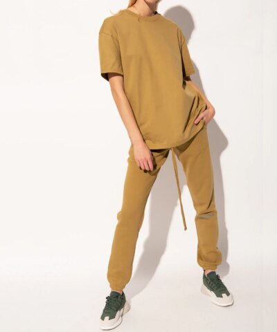 Fear Of God Essentials Summer Back Logo Tee In Amber