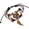 Steffe Unique Totem of the Sun Handmade Braided Adjustable Leather Bracelet